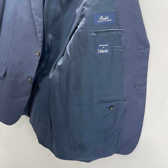 Ralph Ralph Lauren Sport Coat Mens 44S Navy Blue 100% Wool Blazer Jacket - Picture 9 of 12